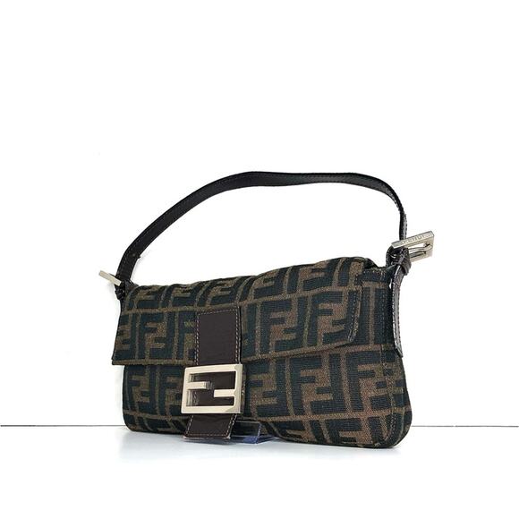 Fendi Retro Vintage Zucca Baguette FF Logo Small Shoulder Bag - Picture 2 of 13